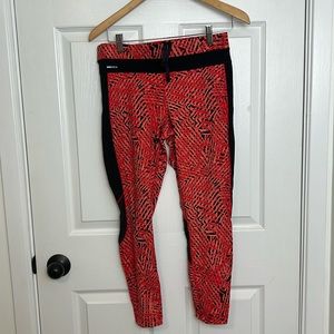 LOLE Orange and Black Athletic Tights (size Medium)